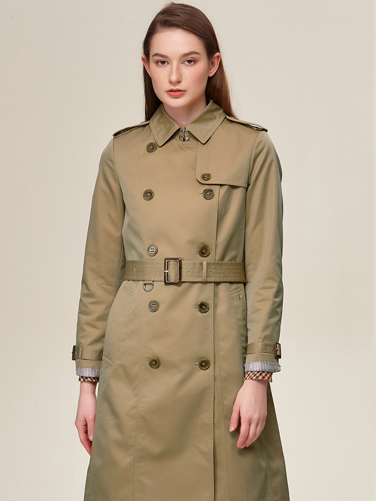 双排扣长款风衣大衣女士秋季修身英伦风时尚品牌外套