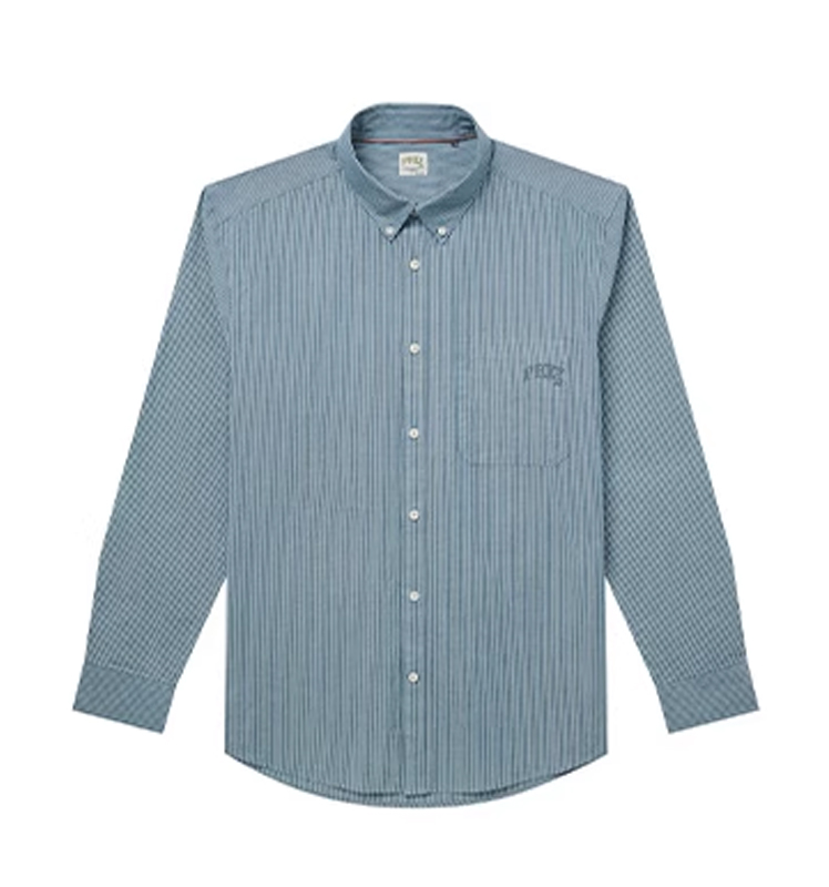 Hazzys哈吉斯秋季男士长袖衬衫条纹休闲纯棉衬衣潮流通勤上衣外套