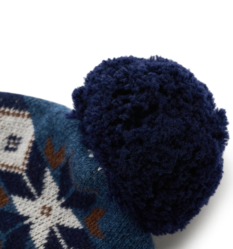 配饰 2025冬季新款男帽子HRC纯羊毛针织毛线帽男AAAZ1CCD007 墨水蓝IL 均码