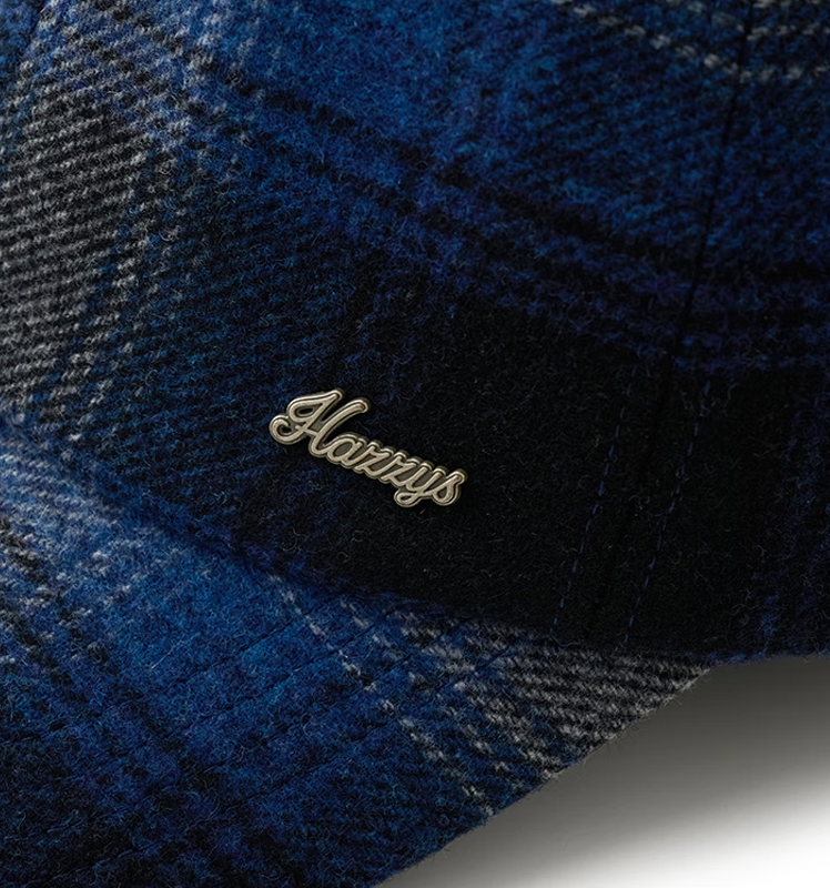 2025秋季新款男帽子毛呢格纹棒球帽遮阳帽鸭舌帽AAAZ1CCD006 蓝色BL 均码