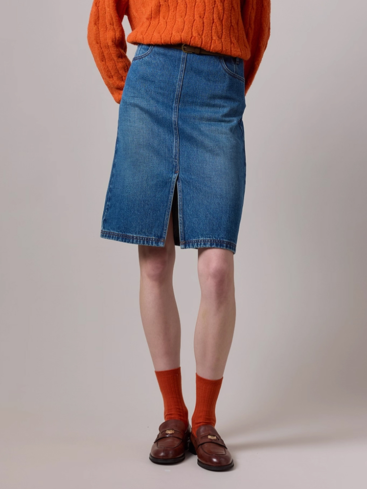 Hazzys哈吉斯长袖牛仔连衣裙女士2025年秋季新款裙子