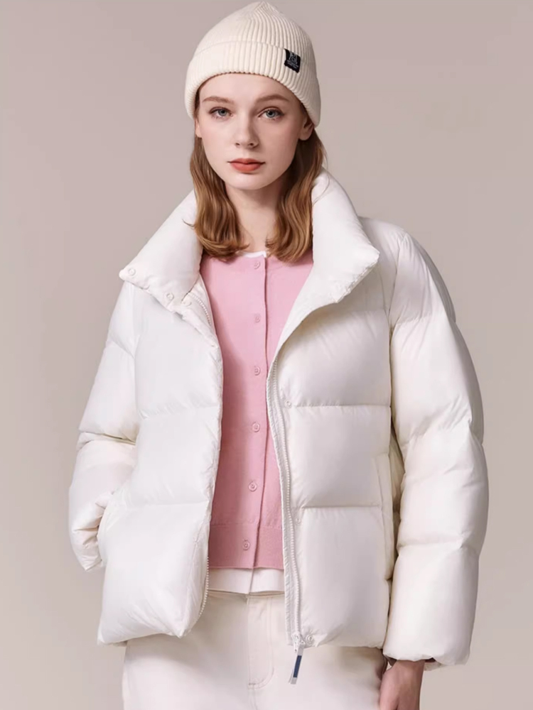 【立领面包服】Hazzys哈吉斯纯色宽松羽绒服女士秋冬休闲保暖外套