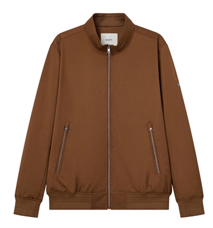 HAZZYS哈吉斯2025秋季新品男装夹克休闲立领外套上衣