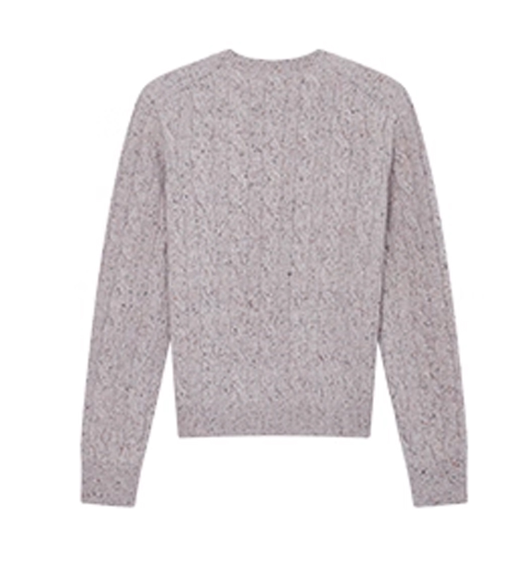 Hazzys哈吉斯针织衫女时尚彩点绞花保暖针织开衫外套