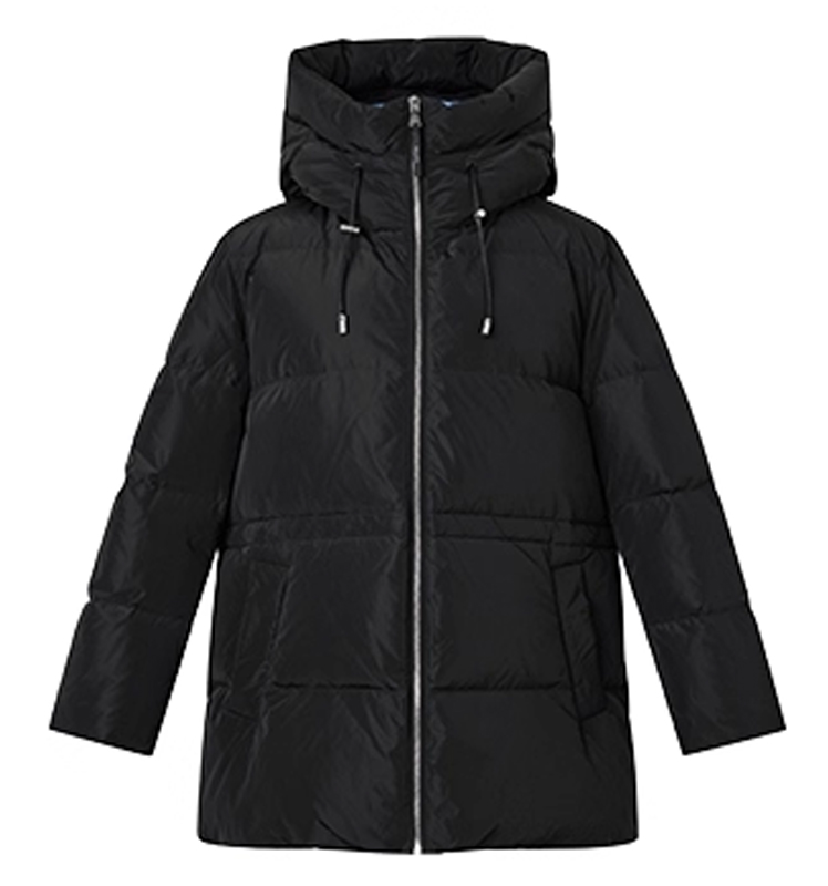 Hazzys哈吉斯连帽宽松羽绒服女秋冬季时尚休闲通勤保暖抽绳外套