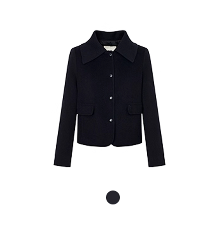 【雅丹风】Hazzys哈吉斯短大衣女秋冬时尚纯色简约夹克外套潮