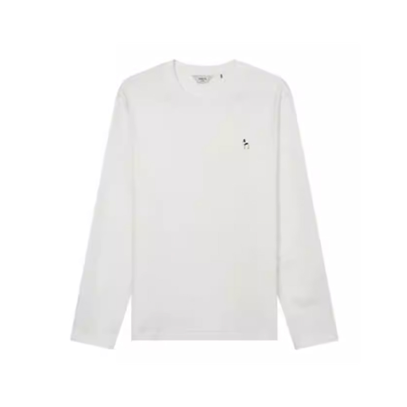 HAZZYS哈吉斯春夏男士休闲长袖上衣纯色圆领纯棉通勤T恤卫衣上装