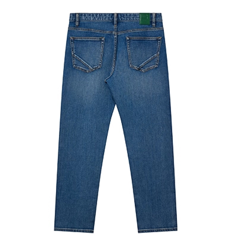 Hazzys哈吉斯男士长裤丹宁复古蓝色显瘦锥形牛仔裤潮