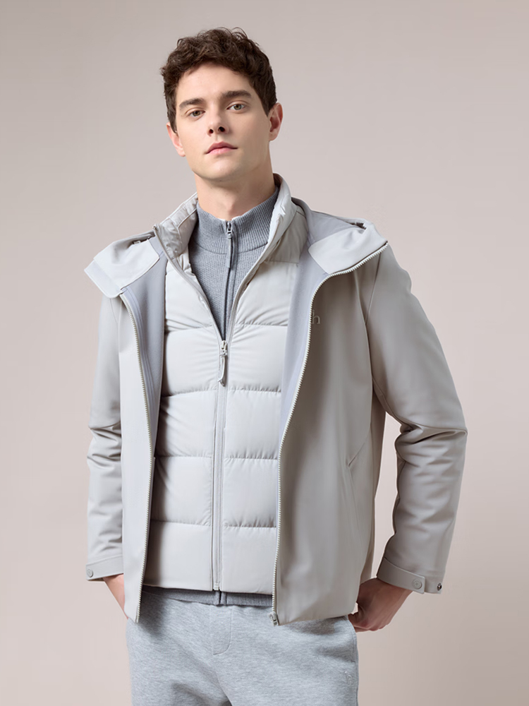  2025冬季新款【一衣多穿】防风/拒水羽绒服男ASFZU0CDUA9 浅灰色LE