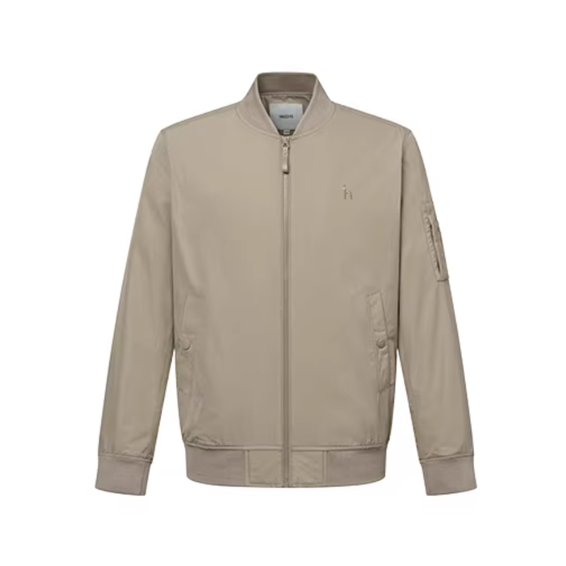 HAZZYS哈吉斯春款休闲男装通勤夹克外套时尚简约上衣