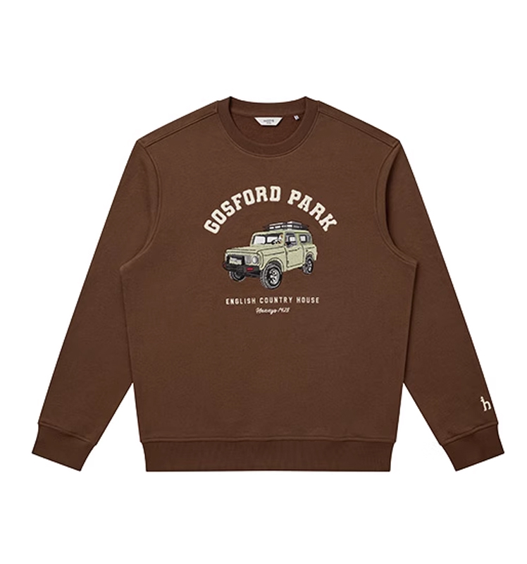 HAZZYS哈吉斯2025秋季新品男装圆领休闲卫衣长袖上衣