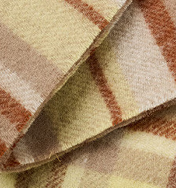 2025秋季新款女士撞色格纹羊毛保暖围巾女AAOS1FCC003 驼色CM 00