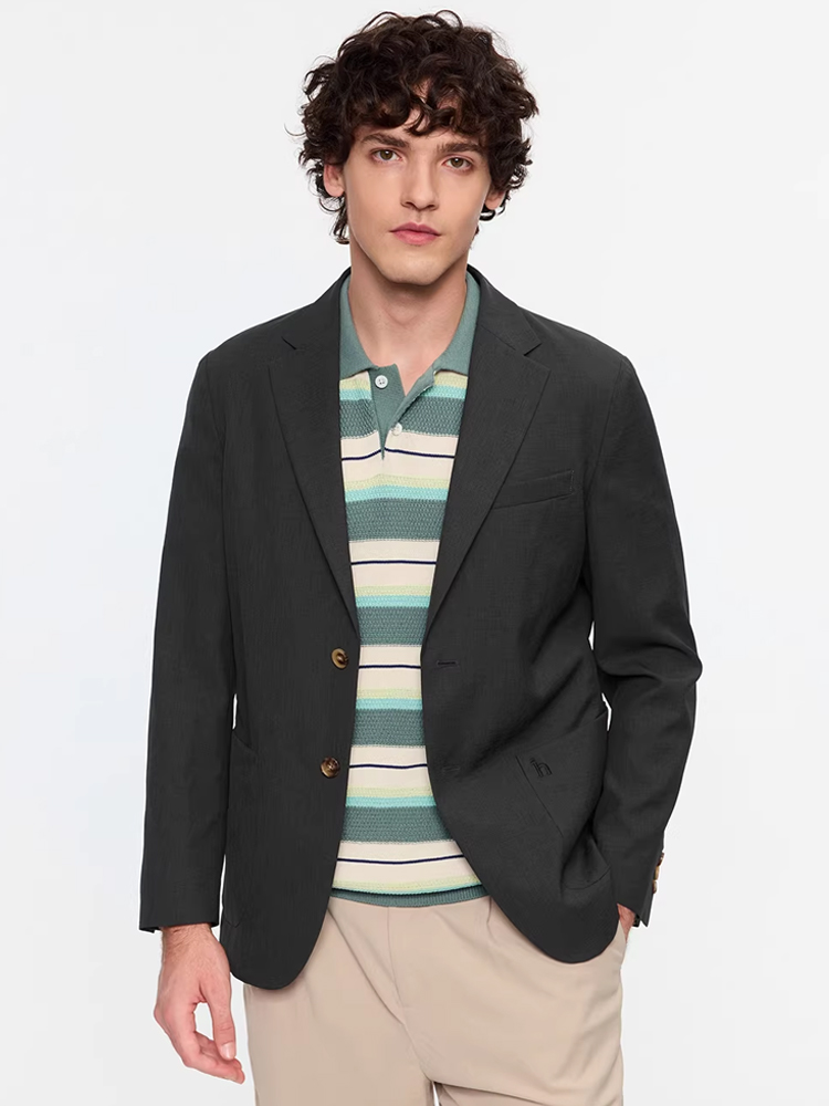 HAZZYS哈吉斯26春夏新款休闲男通勤潮流单西外套上衣