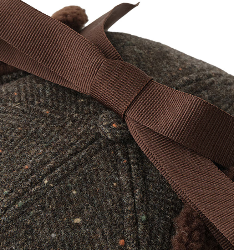 2025秋季新款女士潮流撞色羊毛鸭舌帽女AAAS1CCC010 深棕色DB 均码