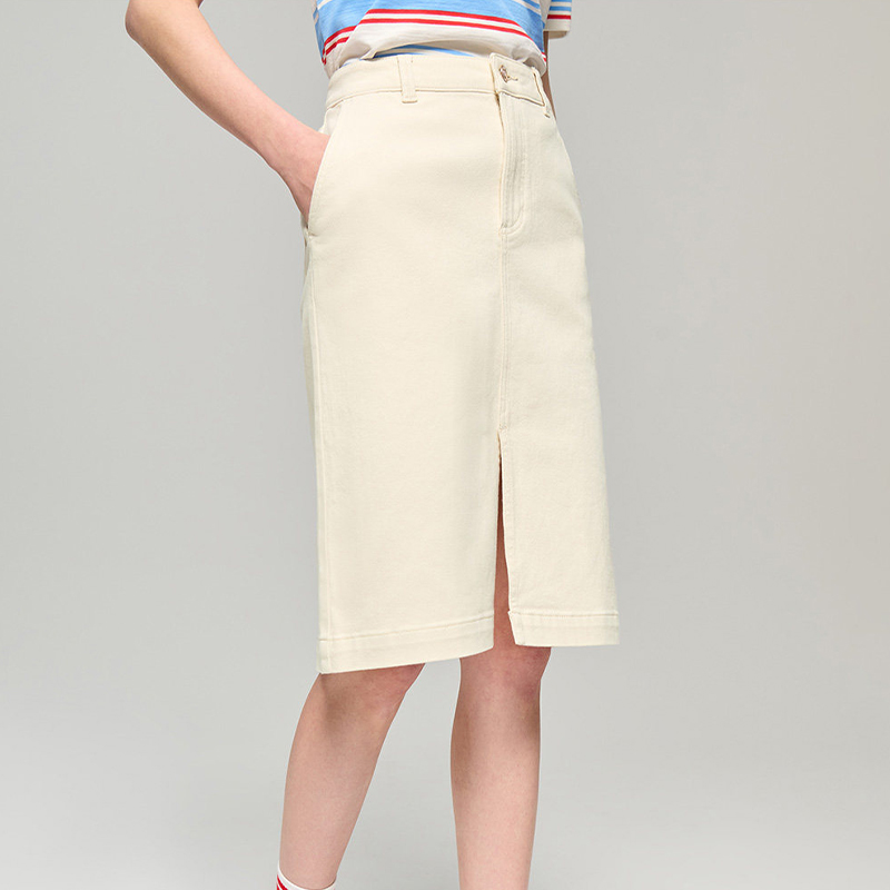 Hazzys哈吉斯裙子女士春夏季时尚休闲复古半身裙舒适潮流通勤半裙