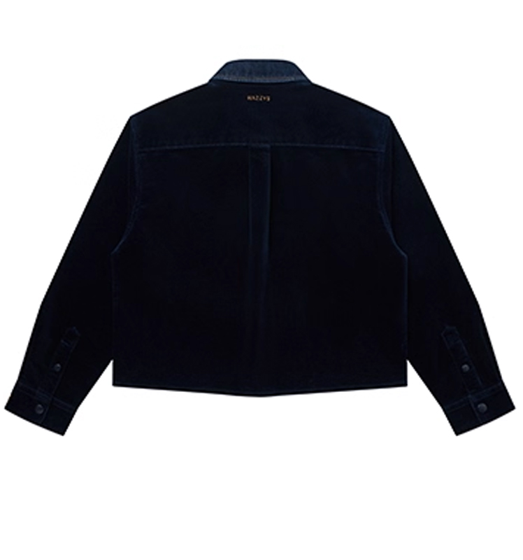 Hazzys哈吉斯短款宽松衬衫上衣女士休闲通勤衬衣外套