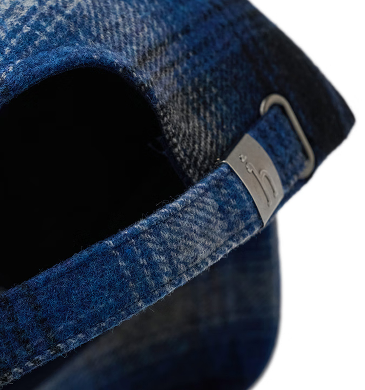 2025秋季新款男帽子毛呢格纹棒球帽遮阳帽鸭舌帽AAAZ1CCD006 蓝色BL 均码