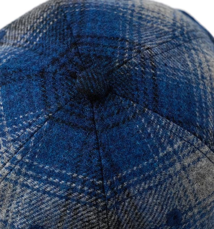 2025秋季新款男帽子毛呢格纹棒球帽遮阳帽鸭舌帽AAAZ1CCD006 蓝色BL 均码