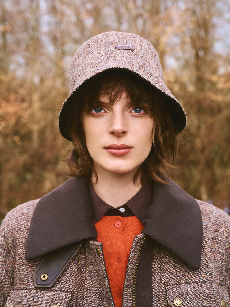 2025秋季新款女士英伦复古两面戴休闲帽AAAS1CCC013 棕色BW 均码 (58CM)