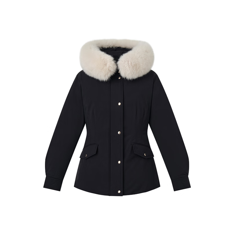HAZZYS【可脱卸毛领】哈吉斯女装 2026冬季女士收腰羽绒服