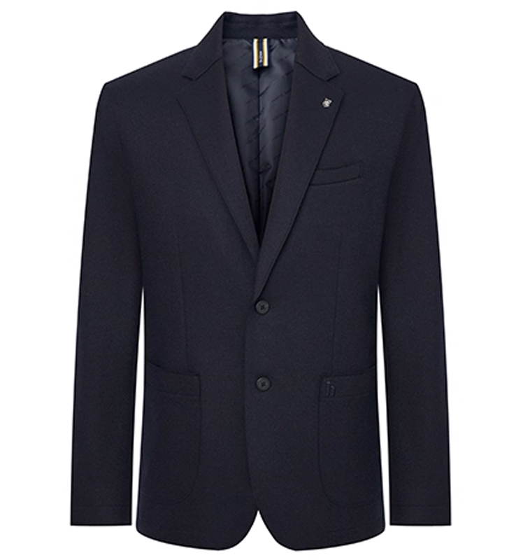 Hazzys哈吉斯秋季休闲时尚单西两粒扣西装外套男羊毛西服商务上衣