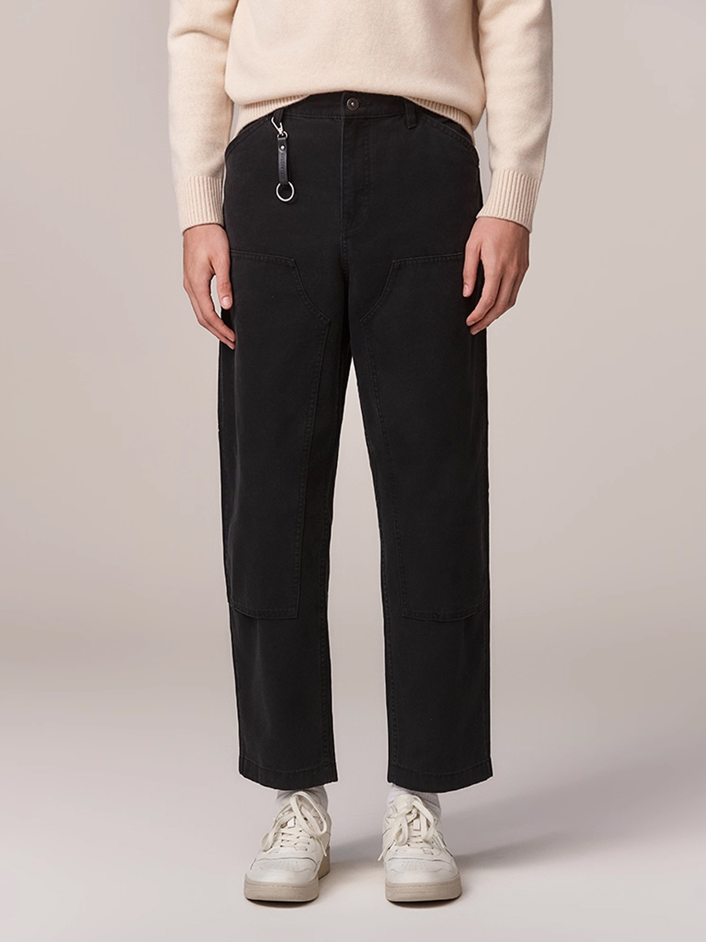 Hazzys哈吉斯纯色男士牛仔裤通勤休闲纯棉直筒长裤潮