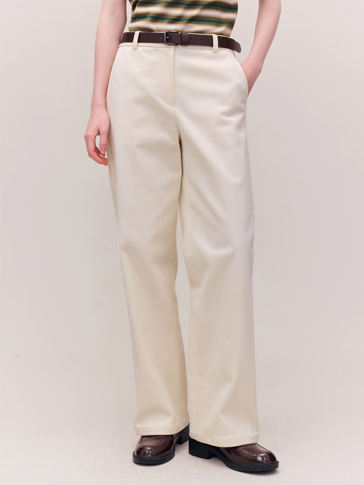 HAZZYS【磨毛】哈吉斯女装 2026新款冬季女士通勤直筒休闲裤