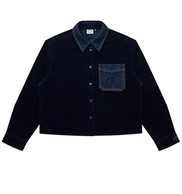 Hazzys哈吉斯短款宽松衬衫上衣女士休闲通勤衬衣外套