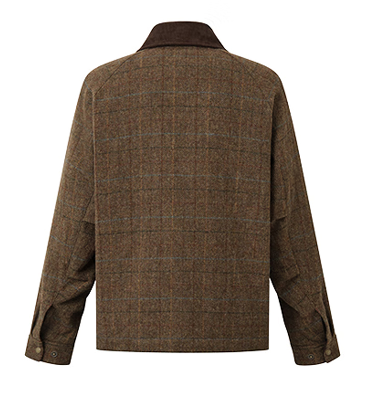 新品灯芯绒领粗纺羊毛夹克毛呢大衣男ASVZU0CDU23 棕色BW