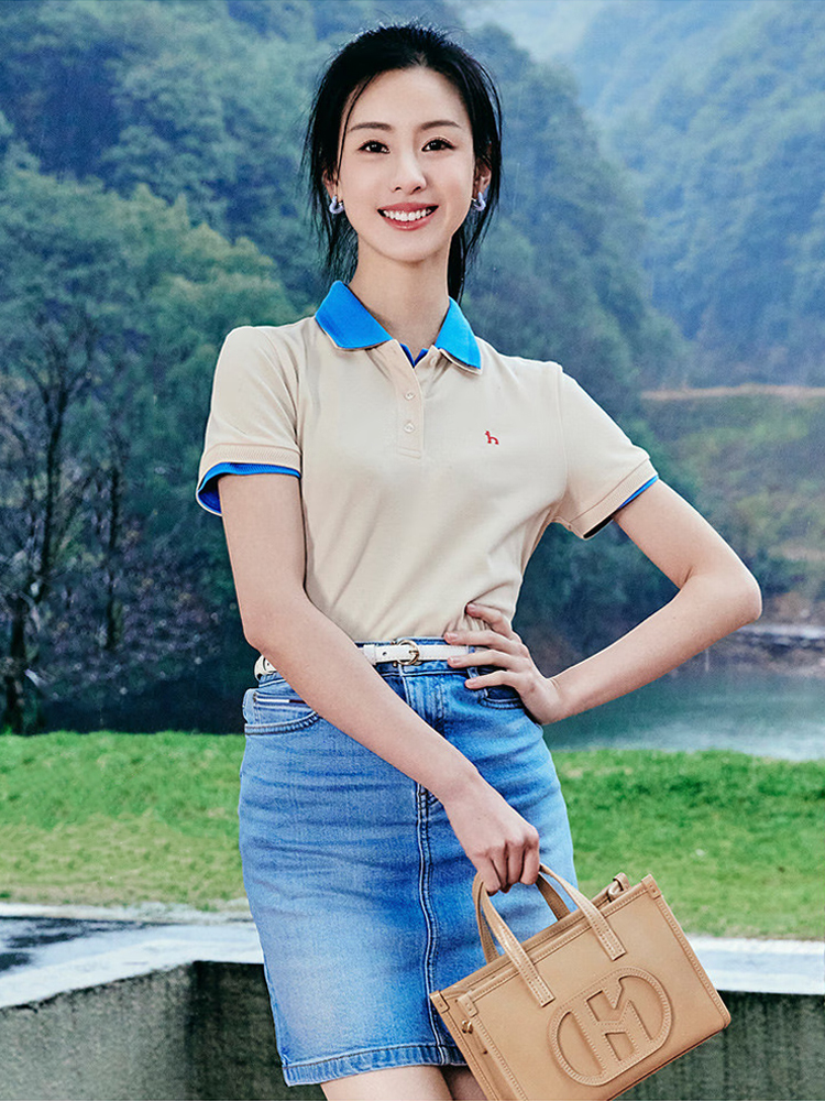 夏季新款陈都灵明星同款防晒iconic polo衫