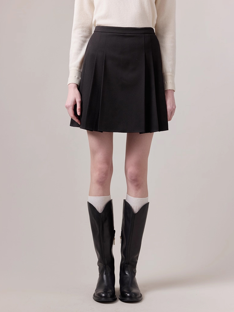 Hazzys哈吉斯2025秋季新品女时尚裙子休闲百褶裙短裙