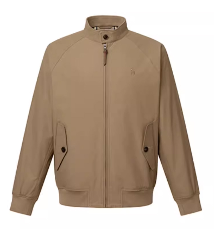 HAZZYS哈吉斯秋季休闲保暖外套通勤简约哈灵顿夹克挺阔纯色男上衣