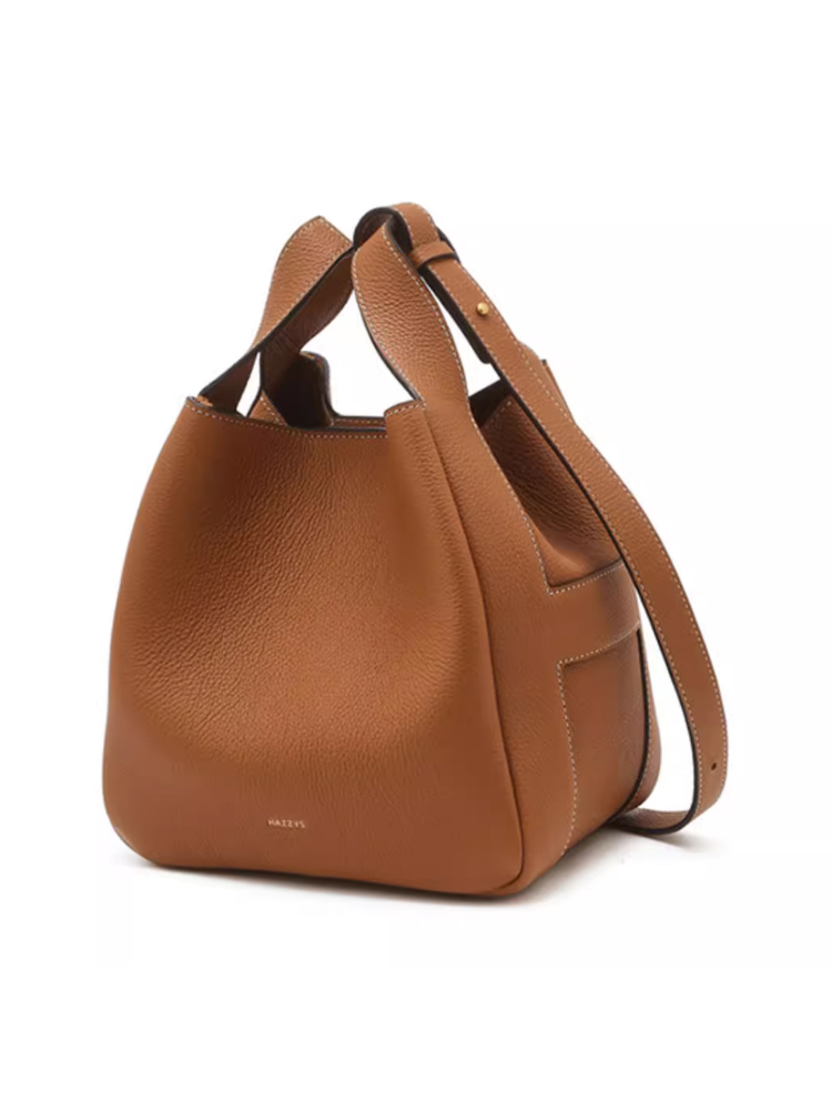 Hazzys哈吉斯纯色托特包女士2025年秋季新款斜挎包