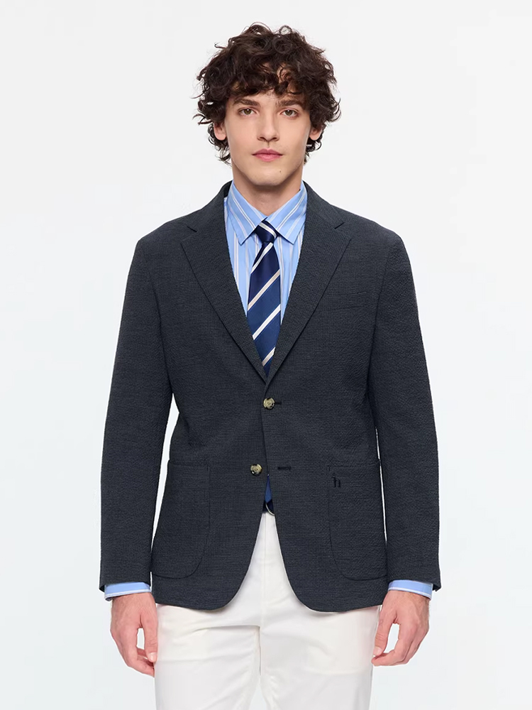 HAZZYS哈吉斯26春夏新款商务西装男休闲通勤上衣外套