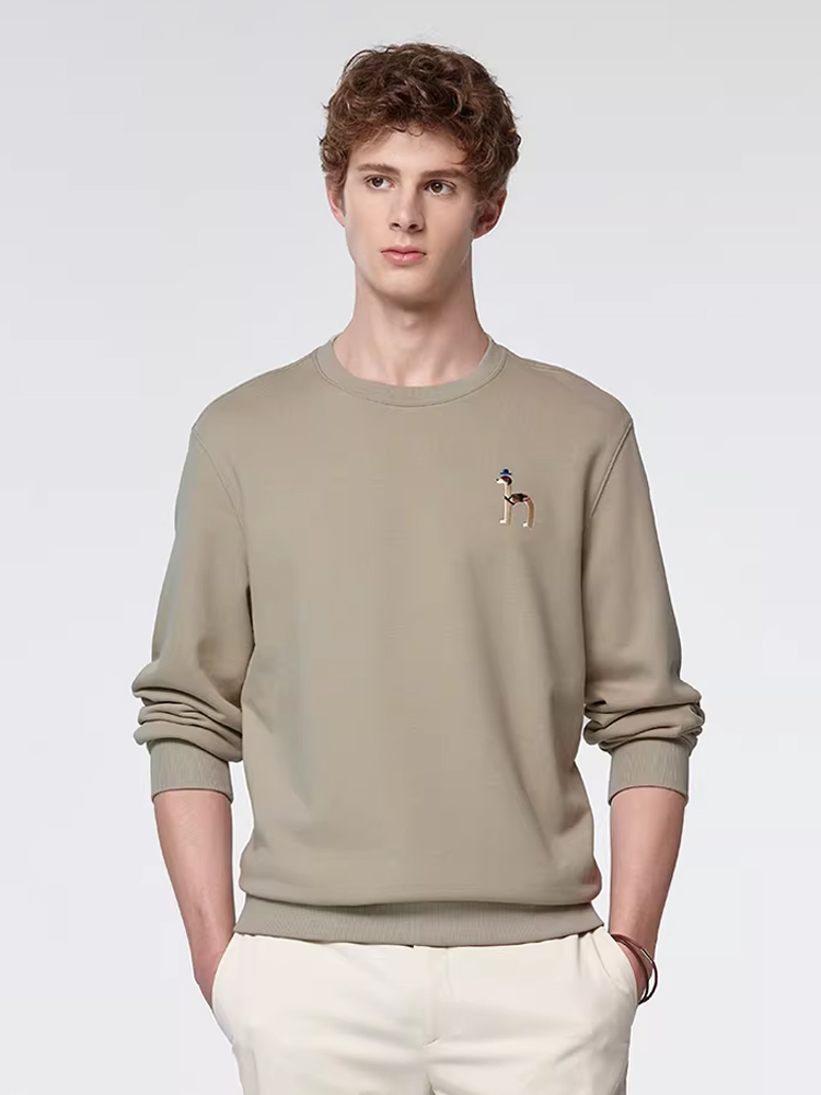 Hazzys哈吉斯春季男休闲通勤套头卫衣多色套头上衣