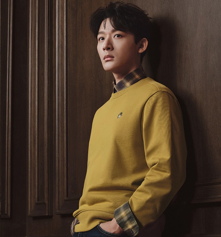 【张晚意明星同款】Hazzys哈吉斯男女款纯棉卫衣秋季圆领休闲上衣