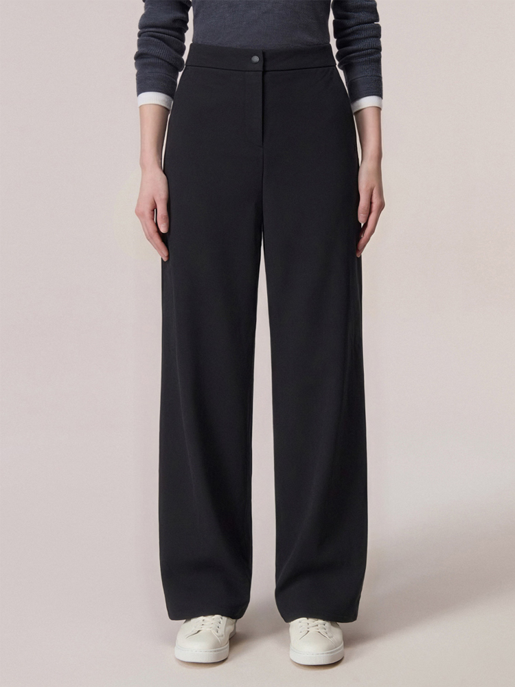 HAZZYS【抗静电里料】哈吉斯女装 2026新款女士加绒阔腿长裤