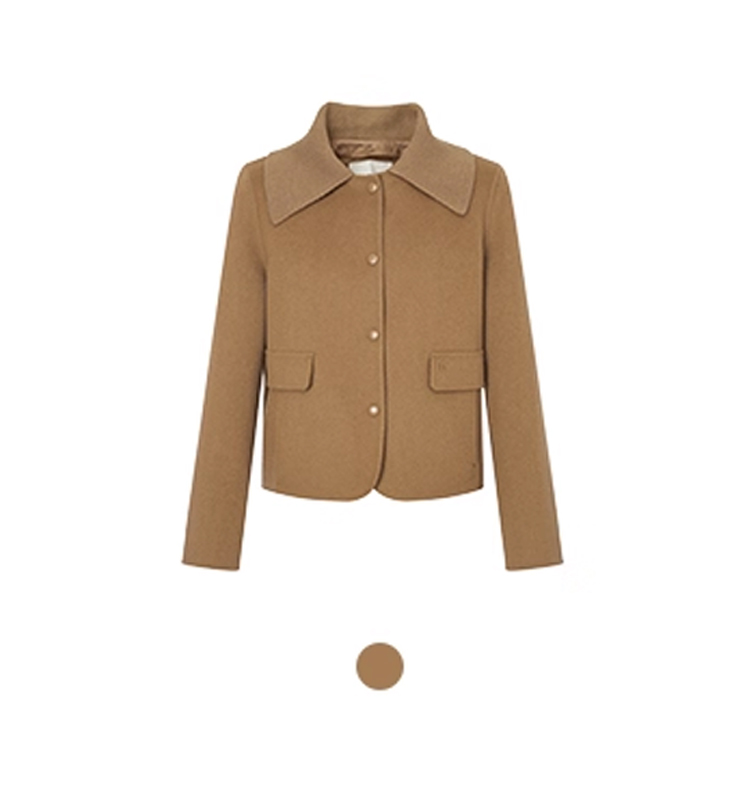 【雅丹风】Hazzys哈吉斯短大衣女秋冬时尚纯色简约夹克外套潮