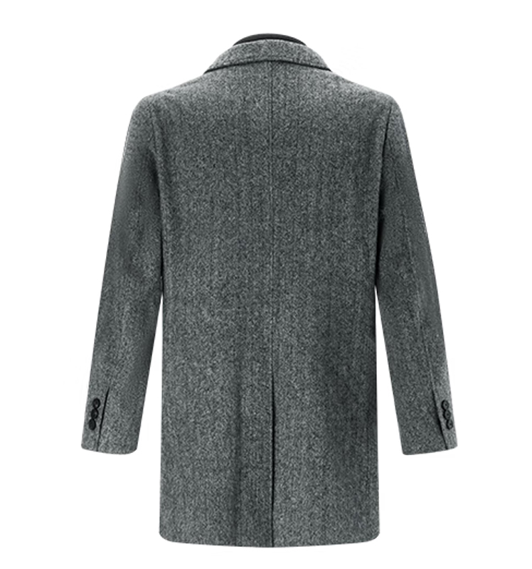 新品男士外套羊毛【假两件】中长款毛呢大衣ABSZH0CDX56 棕色BW