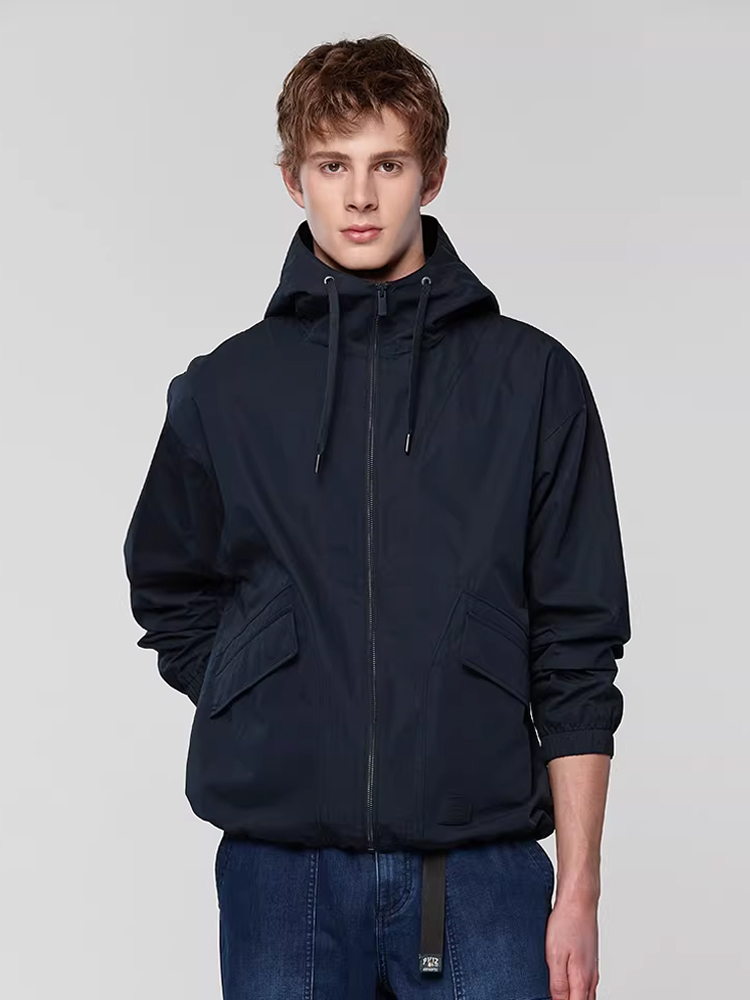 Hazzys哈吉斯春款男装休闲拉链夹克外套潮流上衣