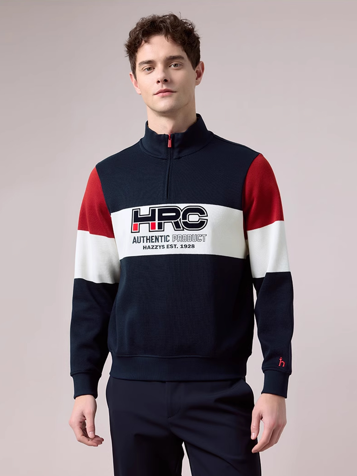 HAZZYS哈吉斯2025秋季新品男装休闲HRC系列套头卫衣