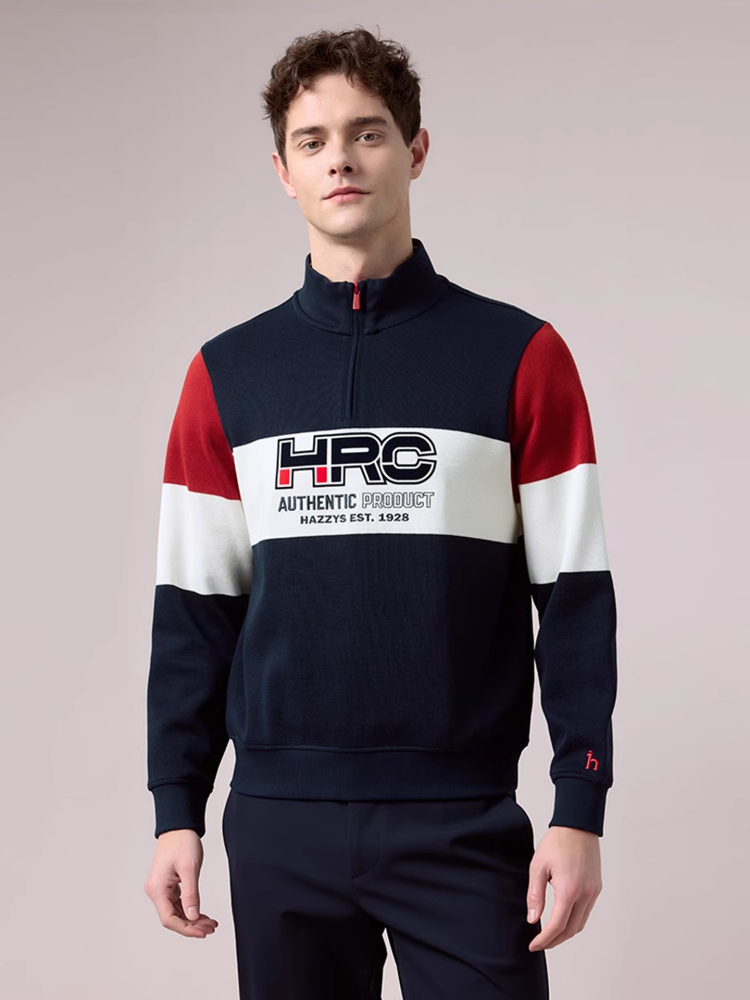 HAZZYS哈吉斯2025秋季新品男装休闲HRC系列套头卫衣